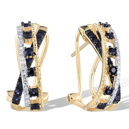 14KYWB Earrings Blue Sapphire,Diamond (E321535SAP14KYWB)