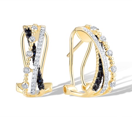 14KYWB Earrings Blue Sapphire,Diamond (E321536SAP14KYWB)