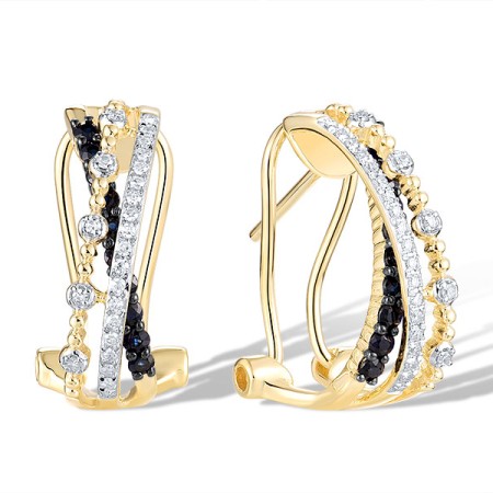 14KYWB Earrings Blue Sapphire,Diamond (E321536SAP14KYWB)