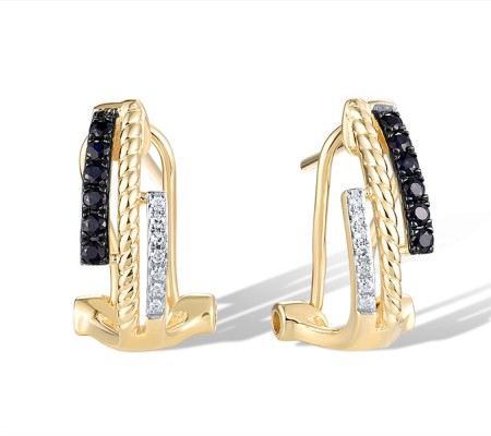 14KYWB Earrings Blue Sapphire,Diamond (E321537SAP14KYWB)