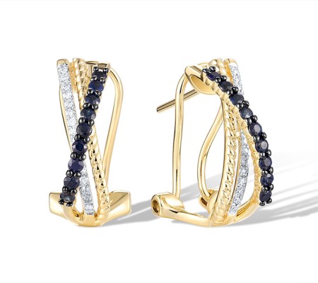 14KYWB Earrings Blue Sapphire,Diamond (E321540SAP14KYWB)