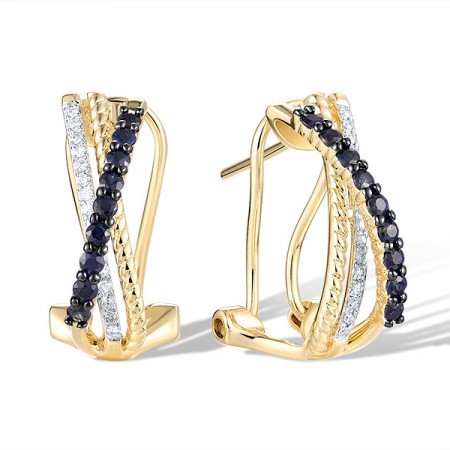 14KYWB Earrings Blue Sapphire,Diamond (E321540SAP14KYWB)
