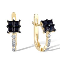 14KYWB Earrings Blue Sapphire,Diamond (E321549SAP14KYWB)