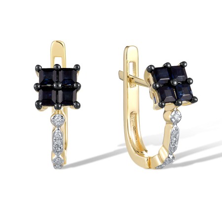 14KYWB Earrings Blue Sapphire,Diamond (E321549SAP14KYWB)
