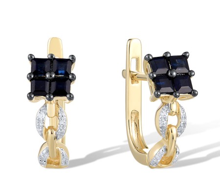 14KYWB Earrings Blue Sapphire,Diamond (E321550SAP14KYWB)
