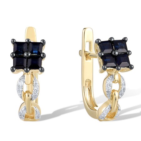 14KYWB Earrings Blue Sapphire,Diamond (E321550SAP14KYWB)