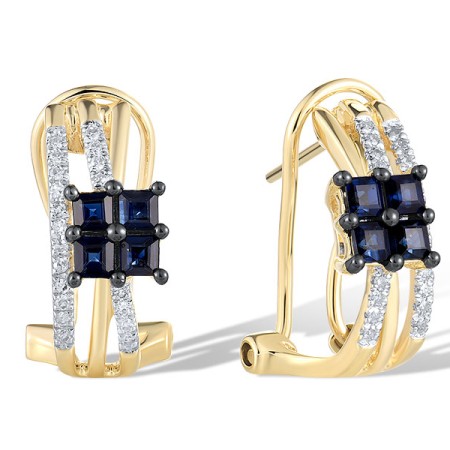 14KYWB Earrings Blue Sapphire,Diamond (E321551SAP14KYWB)