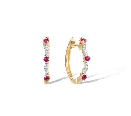 14KYW Earrings Diamond,Ruby (E321573RUY14KYW)
