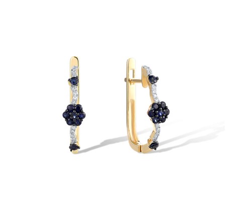 14KYWB Earrings Diamond,Blue Sapphire (E321574SAP14KYWB)