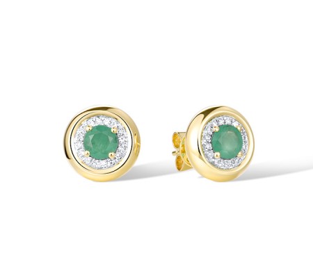 14KYW Earrings Diamond,Emerald (E321588EMR14KYW)