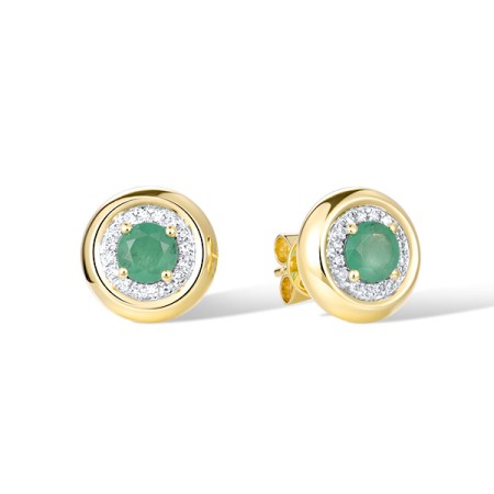 14KYW Earrings Diamond,Emerald (E321588EMR14KYW)