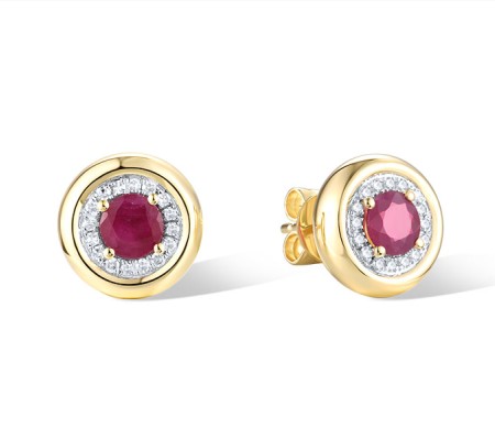 14KYW Earrings Diamond,Ruby (E321588RUY14KYW)