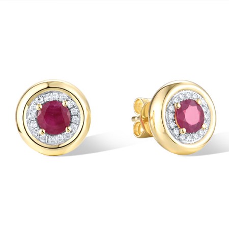 14KYW Earrings Diamond,Ruby (E321588RUY14KYW)
