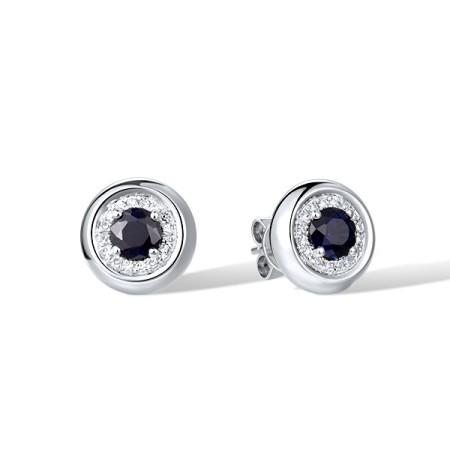 14KW Earrings Blue Sapphire,Diamond (E321588SAP14KW)