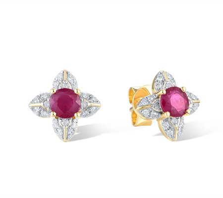 14KRW Earrings Diamond,Ruby (E321590RUY14KRW)