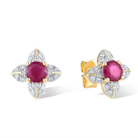 14KRW Earrings Diamond,Ruby (E321590RUY14KRW)