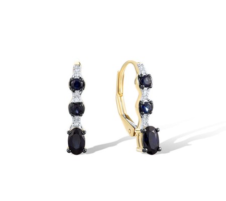 14KYWB Earrings Blue Sapphire,Diamond (E321592SAP14KYWB)