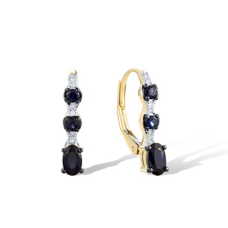14KYWB Earrings Blue Sapphire,Diamond (E321592SAP14KYWB)
