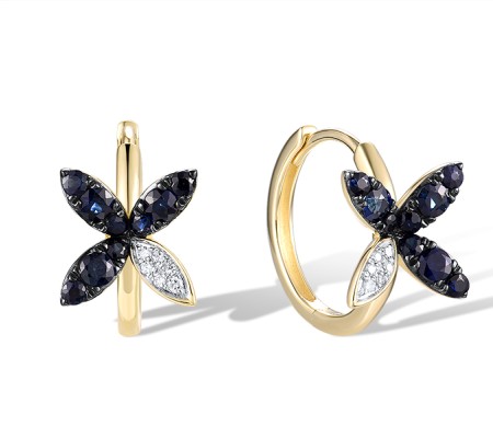 14KYWB Earrings Blue Sapphire,Diamond (E321599SAP14KYWB)