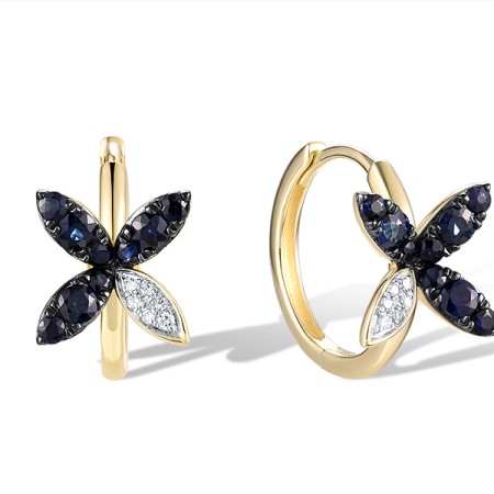14KYWB Earrings Blue Sapphire,Diamond (E321599SAP14KYWB)