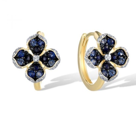 14KYWB Earrings Blue Sapphire,Diamond (E321669SAP14KYWB)