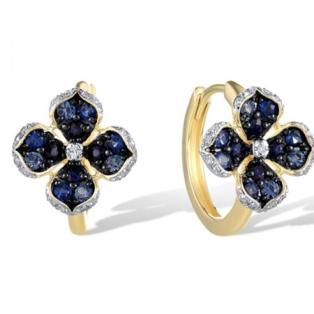 14KYWB Earrings Blue Sapphire,Diamond (E321669SAP14KYWB)