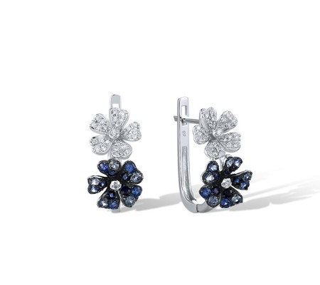 14KWB Earrings Blue Sapphire,Diamond (E321671SAP14KWB)