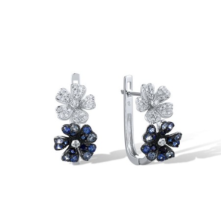 14KWB Earrings Blue Sapphire,Diamond (E321671SAP14KWB)