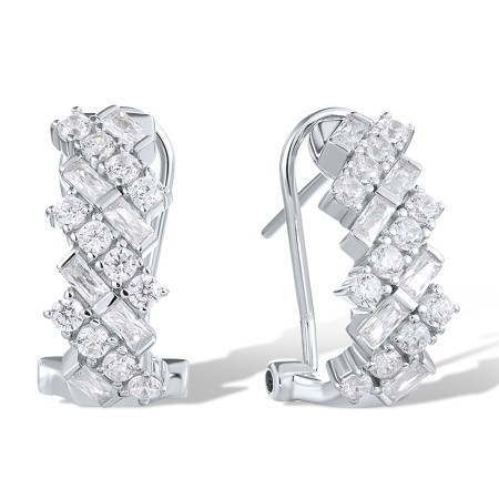 Sterling Silver Earrings White Cubic Zirconia (E321685WCZSL925)
