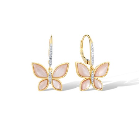 14KYW Earrings Diamond,Pink Shell (E321706PMP14KYW)