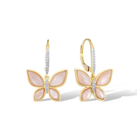14KYW Earrings Diamond,Pink Shell (E321706PMP14KYW)