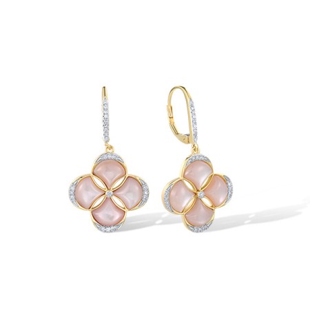 14KYW Earrings Pink Shell,Diamond (E321709PMP14KYW)