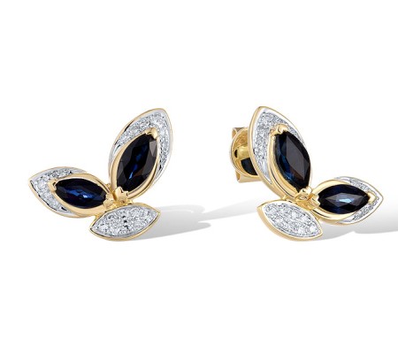 14KYW Earrings Blue Sapphire,Diamond (E321723SAP14KYW)