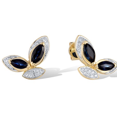14KYW Earrings Blue Sapphire,Diamond (E321723SAP14KYW)