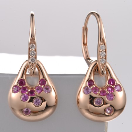 14KR Earrings Diamond,Pink Sapphire,Ruby (E321730PRU14KR)