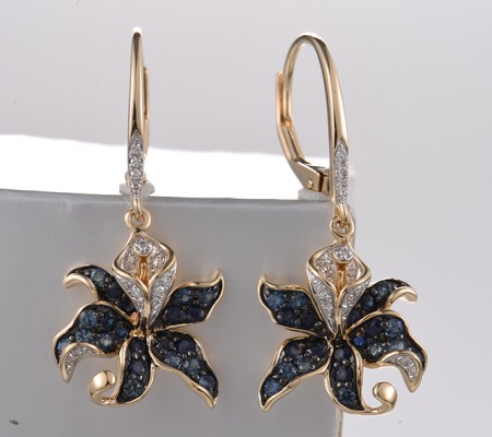 14KYWB Earrings Blue Sapphire,Diamond (E321745SAP14KYWB)