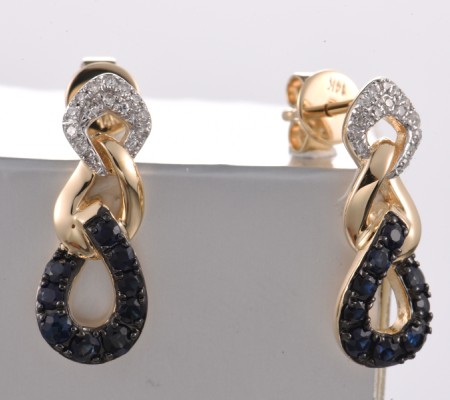 14KYWB Earrings Blue Sapphire,Diamond (E321849SAP14KYWB)