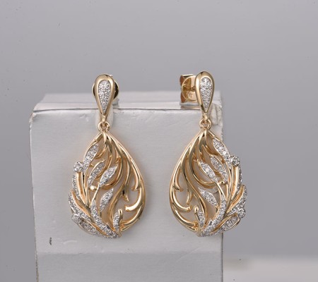 14KYW Earrings Diamond (E322102DIA14KYW)