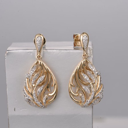 14KYW Earrings Diamond (E322102DIA14KYW)