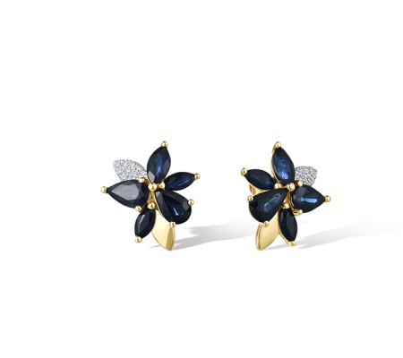 14KYW Earrings Blue Sapphire,Diamond (E322104SAP14KYW)