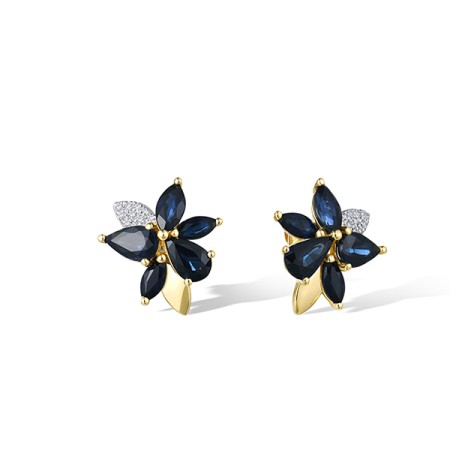 14KYW Earrings Blue Sapphire,Diamond (E322104SAP14KYW)