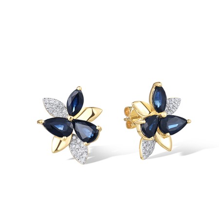 14KYW Earrings Blue Sapphire,Diamond (E322106SAP14KYW)