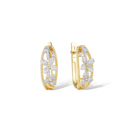 14KYW Earrings Diamond (E322127DIA14KYW)