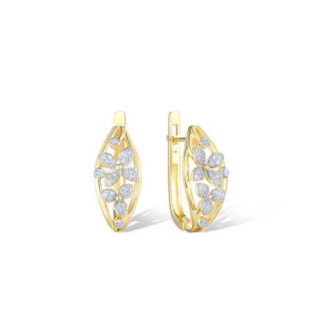 14KYW Earrings Diamond (E322128DIA14KYW)