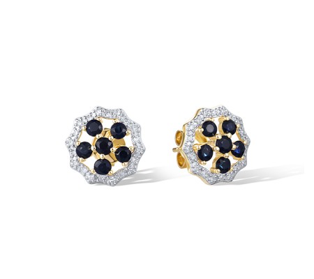 14KYW Earrings Blue Sapphire,Diamond (E322136SAP14KYW)