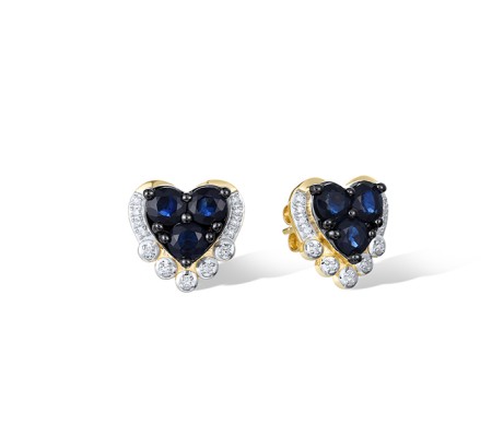 14KYWB Earrings Blue Sapphire,Diamond (E322137SAP14KYWB)