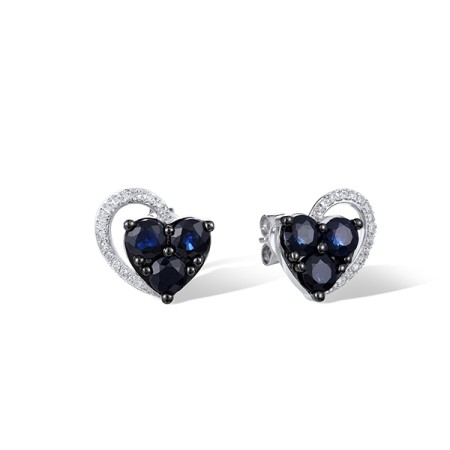 14KWB Earrings Blue Sapphire,Diamond (E322138SAP14KWB)