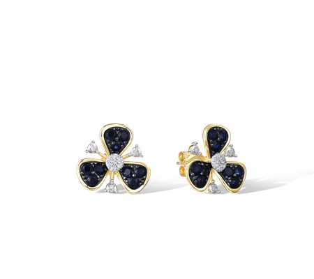 14KYWB Earrings Blue Sapphire,Diamond (E322140SAP14KYWB)