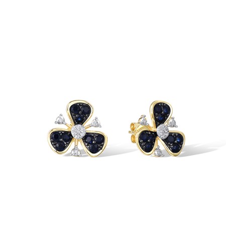 14KYWB Earrings Blue Sapphire,Diamond (E322140SAP14KYWB)