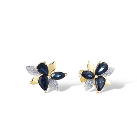 14KYW Earrings Blue Sapphire,Diamond (E322141SAP14KYW)